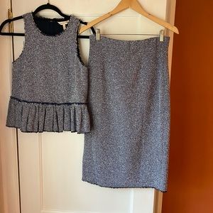 Rebecca Taylor Skirt Set peplum top & pencil skirt